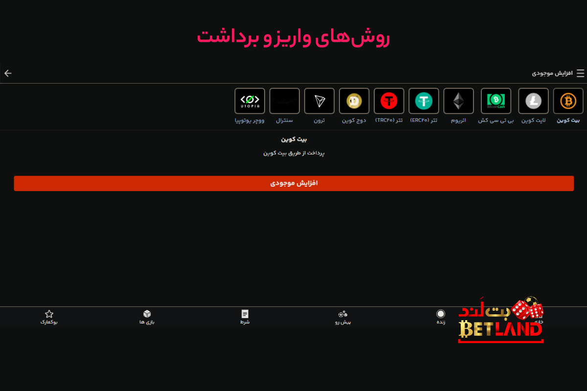 انواع روش‌های شارژ حساب و برداشت جوایز از سایت SootBet